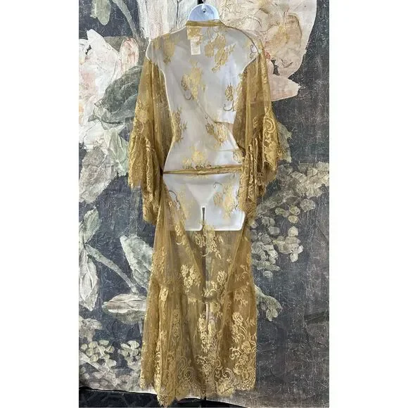 Free People Barbara Tiered Lace Duster Size One Size - Picture 5 of 6